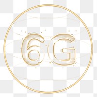 6g connection png technology icon in gold