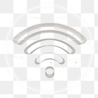 Wireless internet png technology icon in white