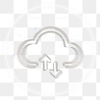 Cloud network png technology icon in gray