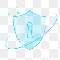 Lock shield png cyber security technology in blue tone