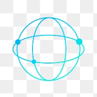 Global network icon png in blue tone