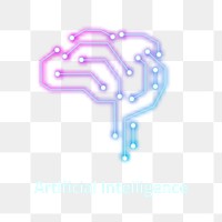 AI brain logo pink in purple for tech company