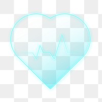 Blue heart pulse icon png clipart for healthcare technology