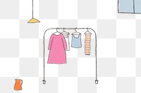 PNG clothing rack transparent background with modern home interior