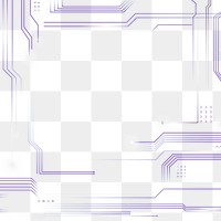 Purple futuristic networking frame png transparent digital technology background