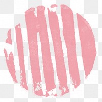 Round block print png striped pink paint stamp DIY artwork