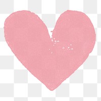 Pink heart block print png sticker stamp handmade artwork