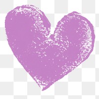 Purple heart block print png sticker stamp handmade artwork