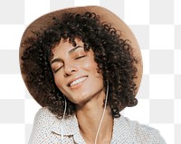 Woman png listening to music 