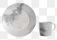 Mug and plate mockup png set in minimal style