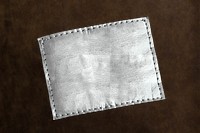 Leather label transparent png mockup for apparel brand