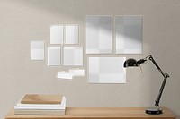 Posters transparent mockup png with study table
