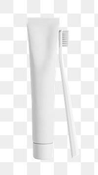 Toothbrush and toothpaste mockup png