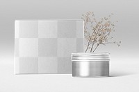 Beauty product jar mockup png with card