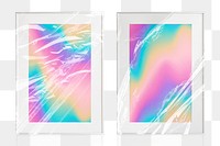Picture frames png, gradient design, isolated object transparent background