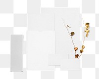 Paper stationery mockup png with card