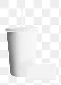Fast food beverage png cup mockup and card