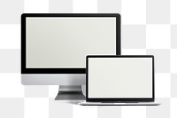 Desktop and laptop screen computer mockup png digital device