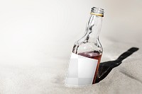 Wine glass bottle mockup png alcohol drinks packaging