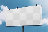 Billboard png mockup, transparent sign 