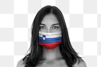 Slovenian woman wearing a face mask during coronavirus pandemic