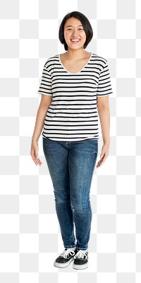 Young casual cheerful woman transparent png
