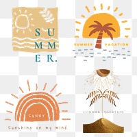 Png summer vacation cool t-shirt print design elements collection
