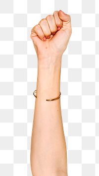 Fist png hand gesture sticker, sign language on transparent background