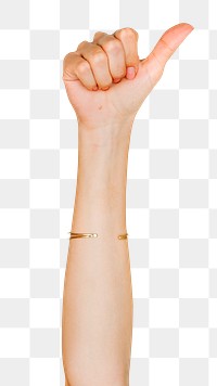 Thumbs up png hand gesture sticker, like sign language on transparent background