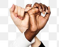 Png holding hands sticker, transparent background