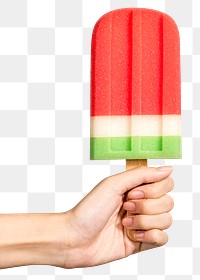 Hand with an ice pop in summertime design element