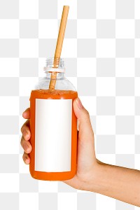 Carrot juice in a bottle with a mockup label