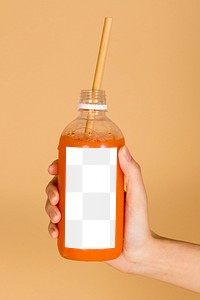 Carrot juice in a bottle with a mockup label