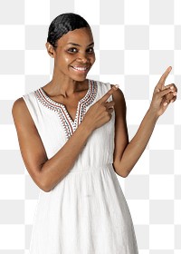 African American woman smiling png studio portrait