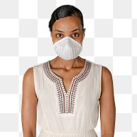 Black woman wearing a mask transparent png