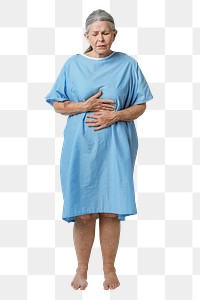 Senior patient having a stomach ache