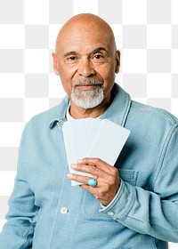 Retired man showing banknotes