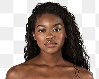 Bare-chested black woman portrait mockup