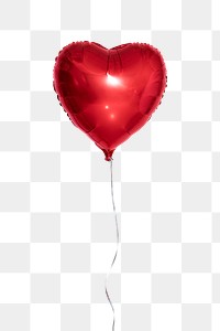 Red heart balloon transparent png 