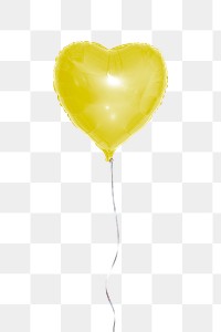 Yellow heart balloon transparent png 