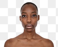 Black woman with a neutral facial expression mockup