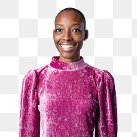 Black woman in a pink top transparent png 