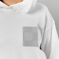 Woman in a white hoodie transparent png