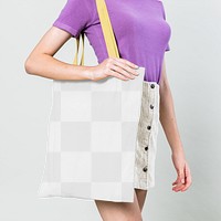 Woman with a tote bag transparent png