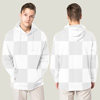 Png hoodie transparent mockup winter fashion studio shoot