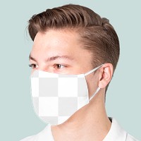 Png face mask transparent mockup the new normal fashion studio shoot