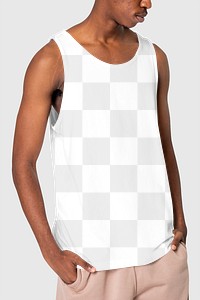 Png tank top transparent mockup men&rsquo;s summer apparel shoot