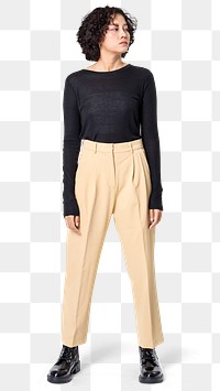 Png slack pants mockup beige a-line women’s business casual wear