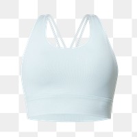 Png racerback sports bra blue mockup women&rsquo;s sportswear apparel back view