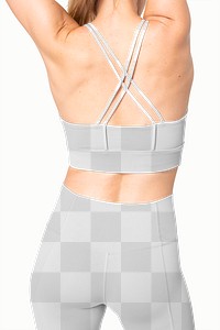 Png racerback sports bra transparent mockup women&rsquo;s sportswear apparel back view